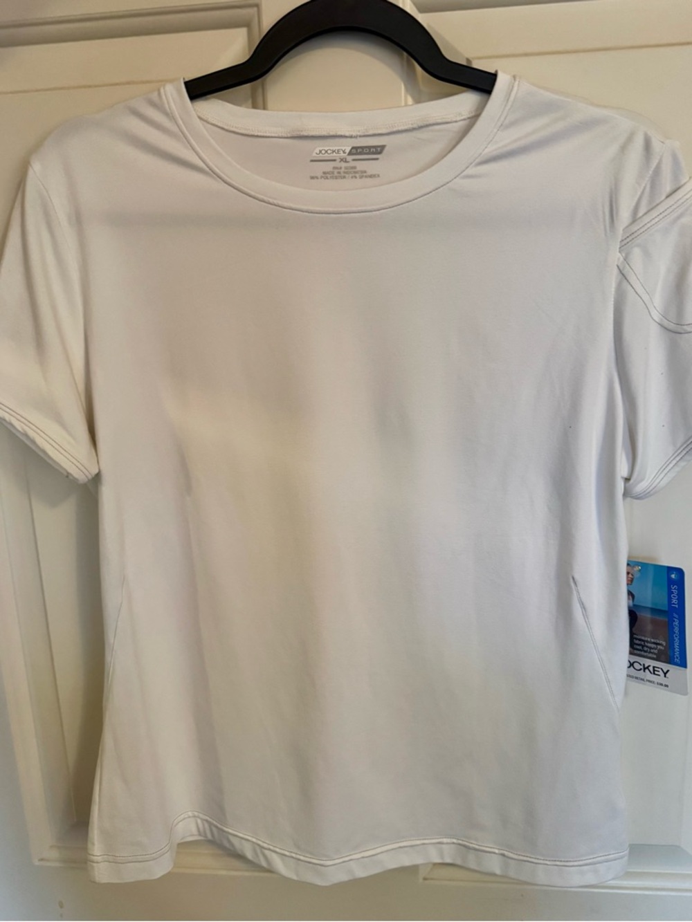 Jockey Sport Woman’s White Short-Sleeve Crew Neck Tee **NWT**